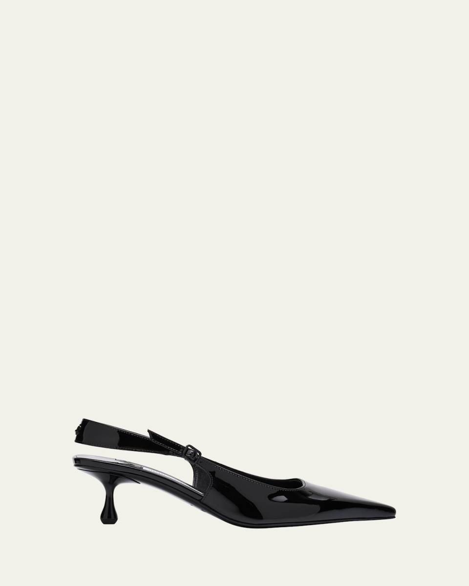 Amel Pointed Patent Leather Slingback Pumps